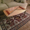 Oak and Polished Stainless Steel Coffee Table - Image 5