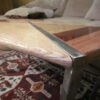Oak and Polished Stainless Steel Coffee Table - Image 3